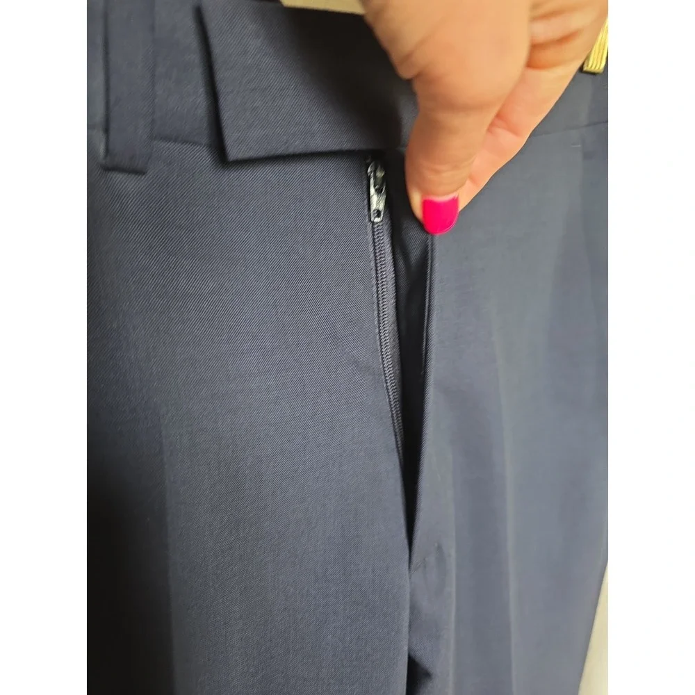 Louis Vuitton Rare Uniform Mens Navy Slim Unhemmed Trousers Size EU 44/US 28 NWT